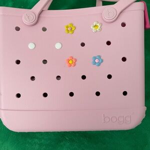 BOGG Pink Tote Bag with Floral Accents